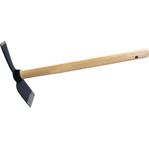 LUX-TOOLS Mini motyka s listovou čepeľou, 45 cm, s drevenou rukoväťou na údržbu záhrad a záhonov.