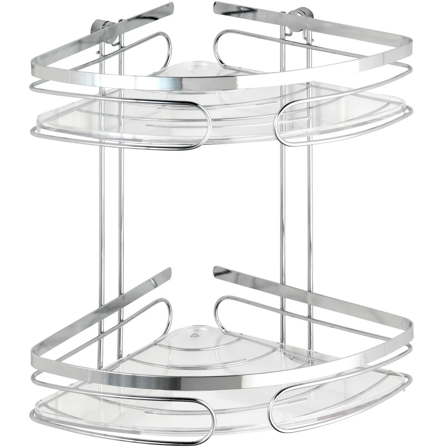 E-shop Wenko Rohový kúpeľňový košík 2poschodový Premium, lesk. nerez, 26,5x27,5x19 cm