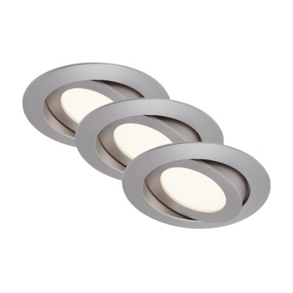 Briloner Vstavané LED svietidlo 3-dielna súprava nikel otočné 800 lm
