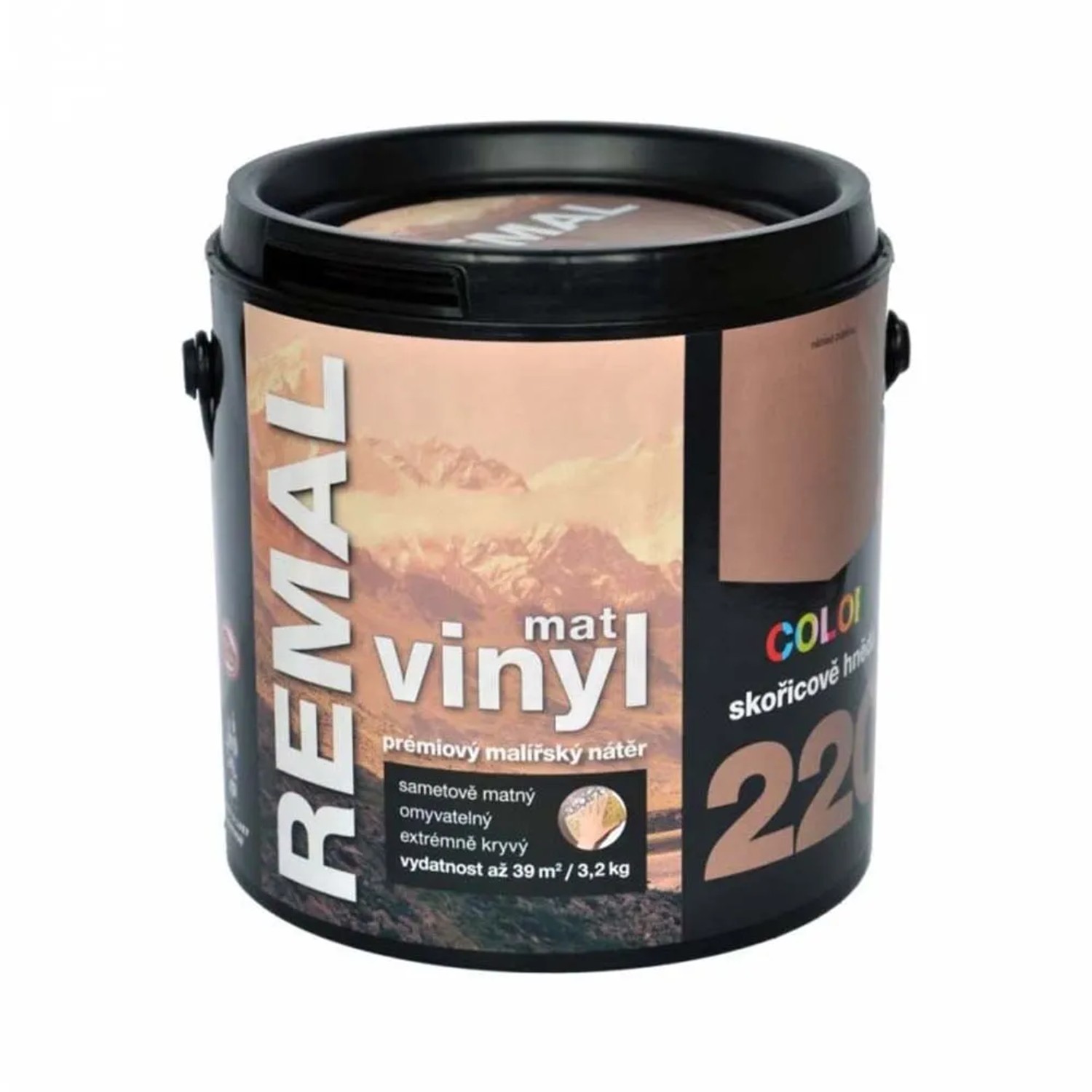 E-shop REMAL Vinyl COLOR Mat Prémiový maliarsky náter 220 škoricovo hnedá 3,2 kg