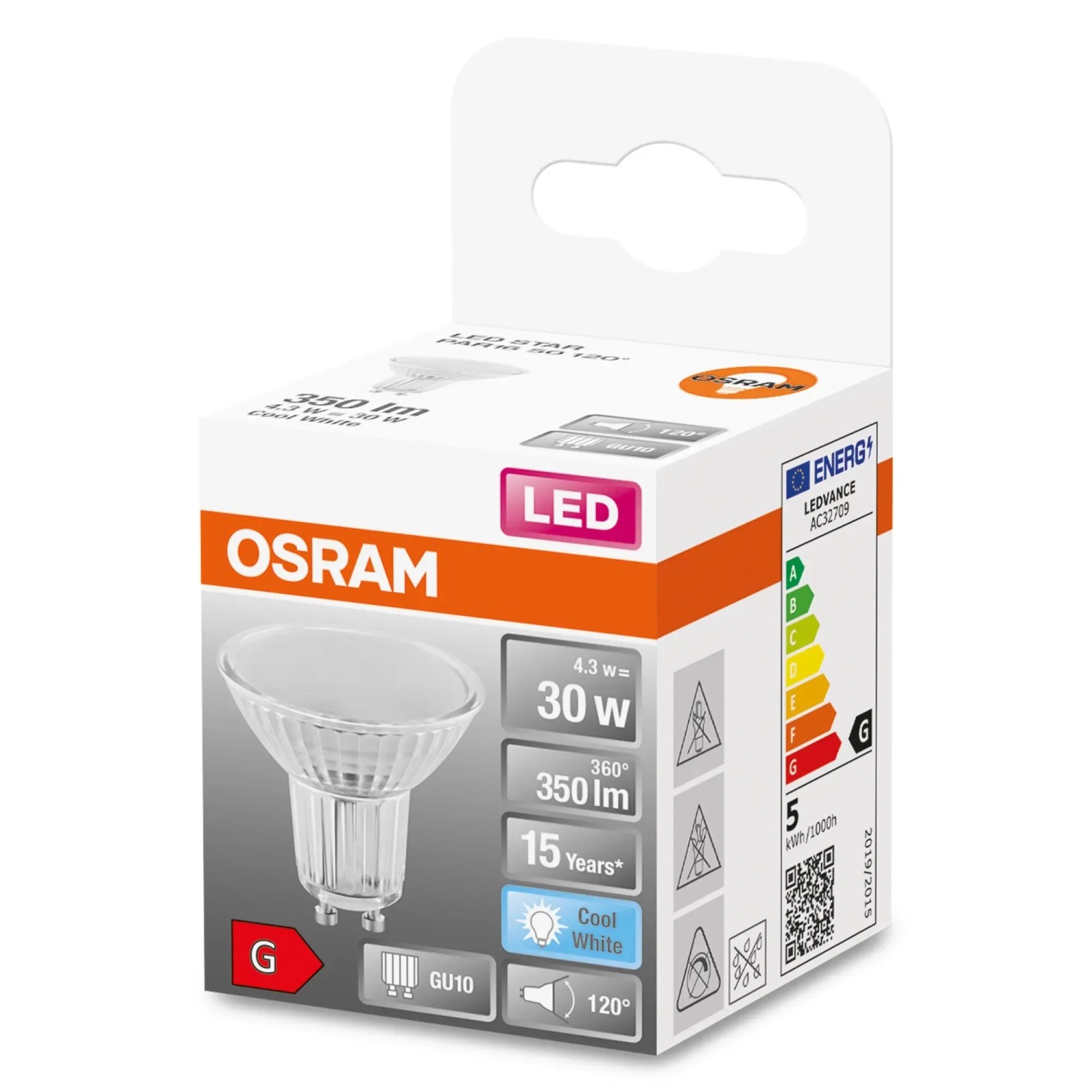 E-shop OSRAM LED žiarovka PAR16 50 120 4,3 W GU10 4000 K studená biela