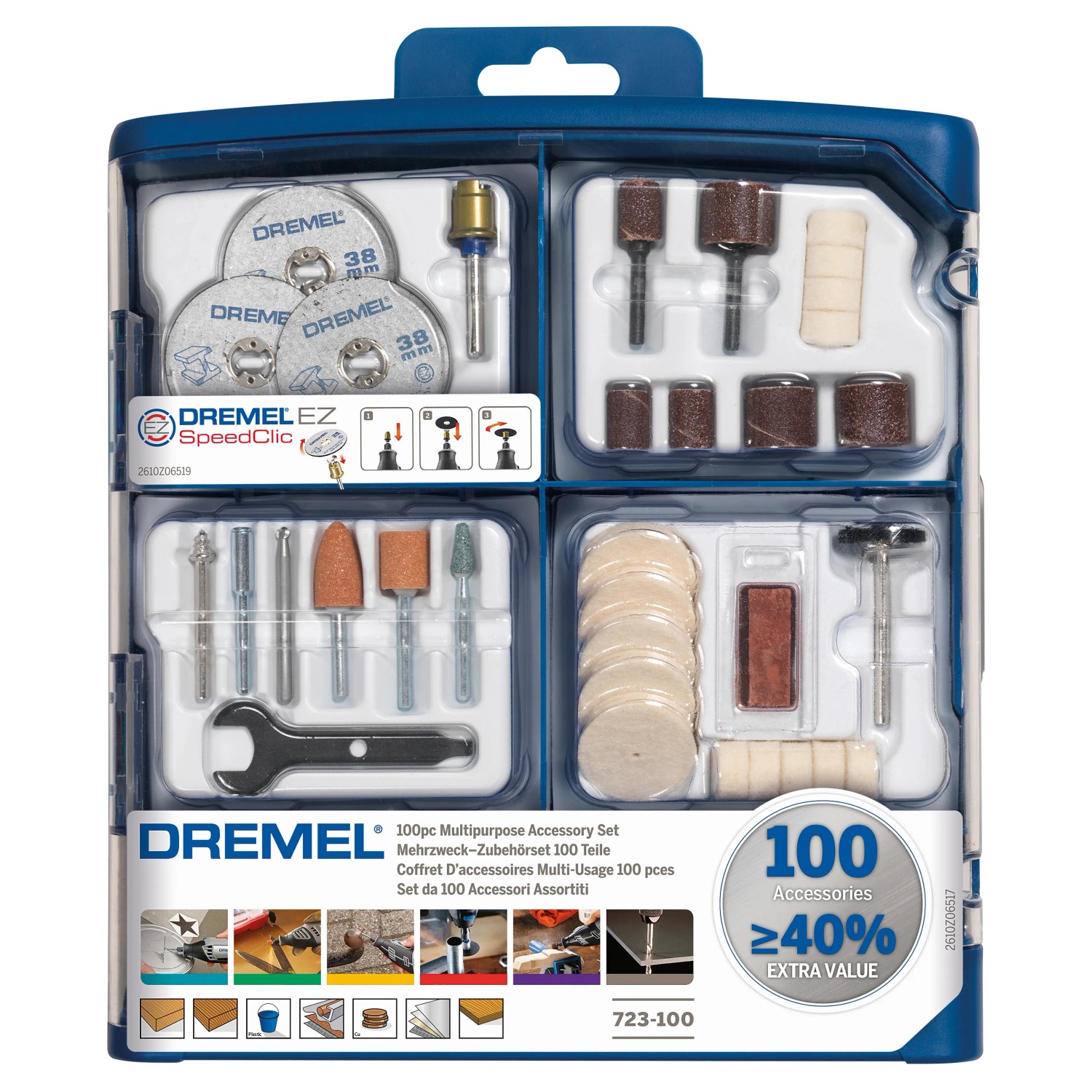 E-shop Dremel Súprava viacúčelového príslušenstva 100 dielov 723