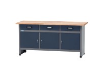 Küpper Dielenský pracovný stôl 12153, 3 dvierka/3 zásuvky (12cm) 84 x 170 x 60cm