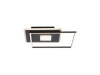 Just Light Stropné LED svietidlo Domino, 36W, 3600lm, čierna, 45 x 45 cm