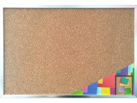 Bondecor Nástenná tabuľa korková, strieborná, 82 x 62 cm