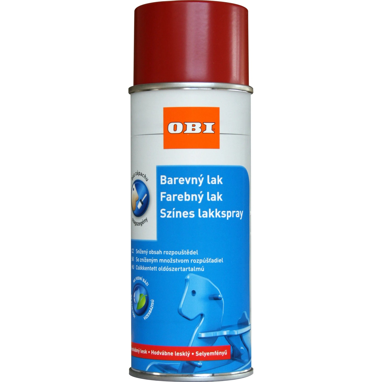 E-shop OBI Lak v spreji hodvábne lesklý RAL 3000 ohnivo červená 400 ml