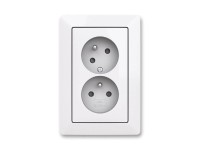 ABB Zásuvka 2-násobná pootočená Zoni, lesklá biela