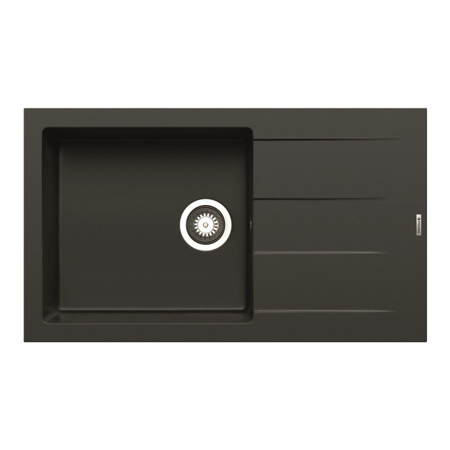 E-shop Pyramis Granitový drez s odkvapkávačom Athlos 1B 1D Plus, black, 86 x 50 cm