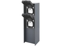 Záhradná zásuvka antracitová, stĺp IP44, 2 zásuvky Záhradná zásuvka antracitová, stĺp IP44, 2 zásuvky