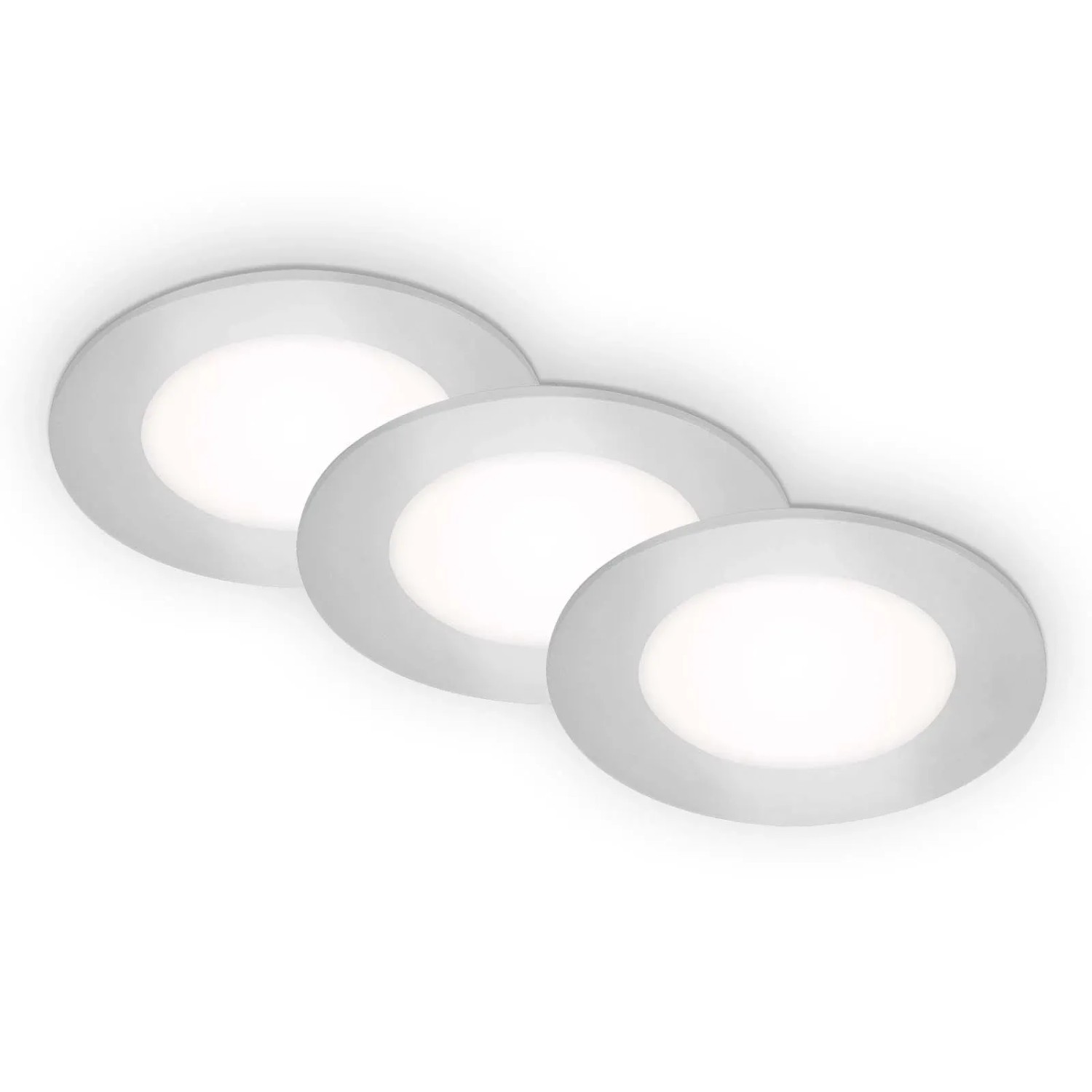 E-shop Briloner Vstavané bodové svietidlo LED 9W 350lm 4000K chróm pr. 86 x 30 mm, 3 ks