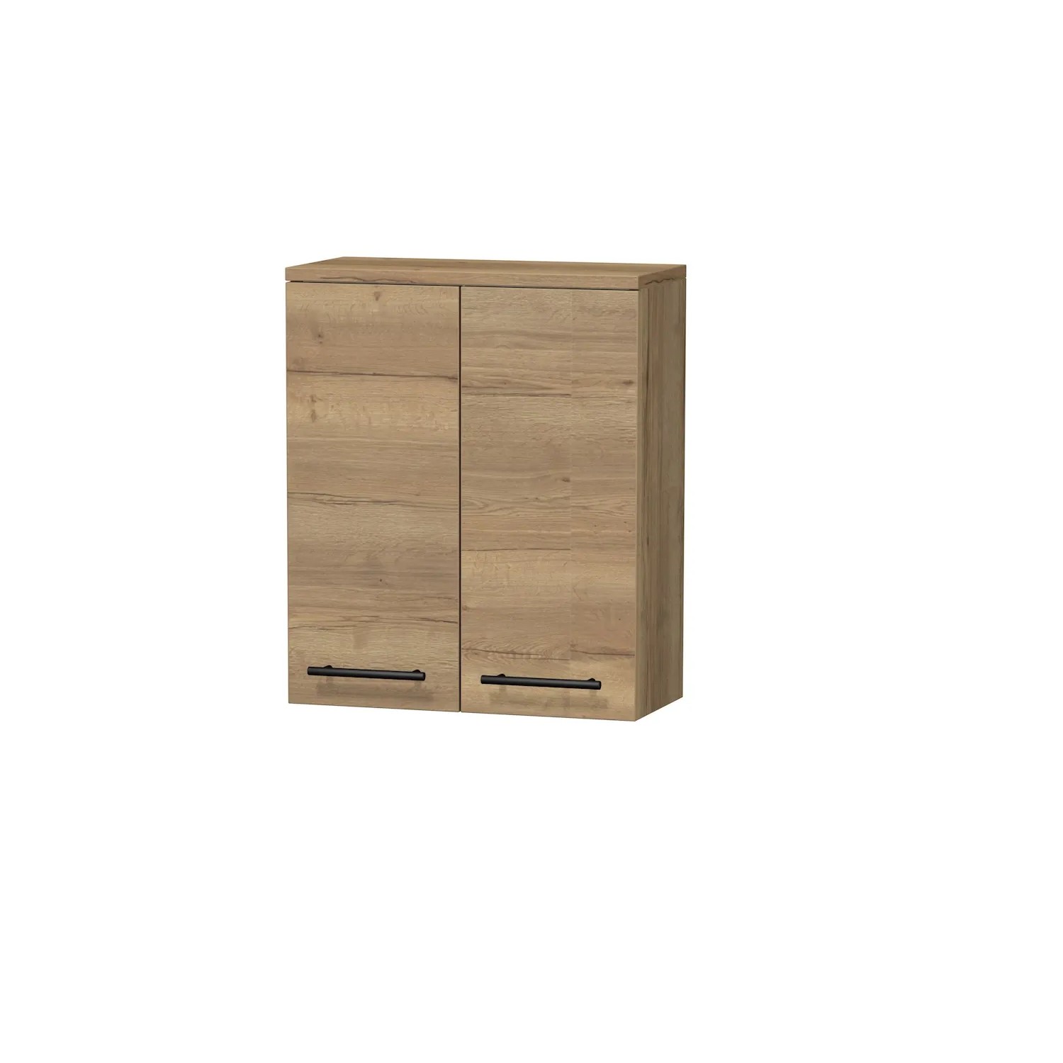 E-shop INTEDOOR Horná závesná skriňa BEE, úchyt čierny, š. 50 cm, dub Halifax