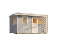 Weka Drevený záhradný domček Amberley 44mm V2, sivá-biela, 400 x 400 cm