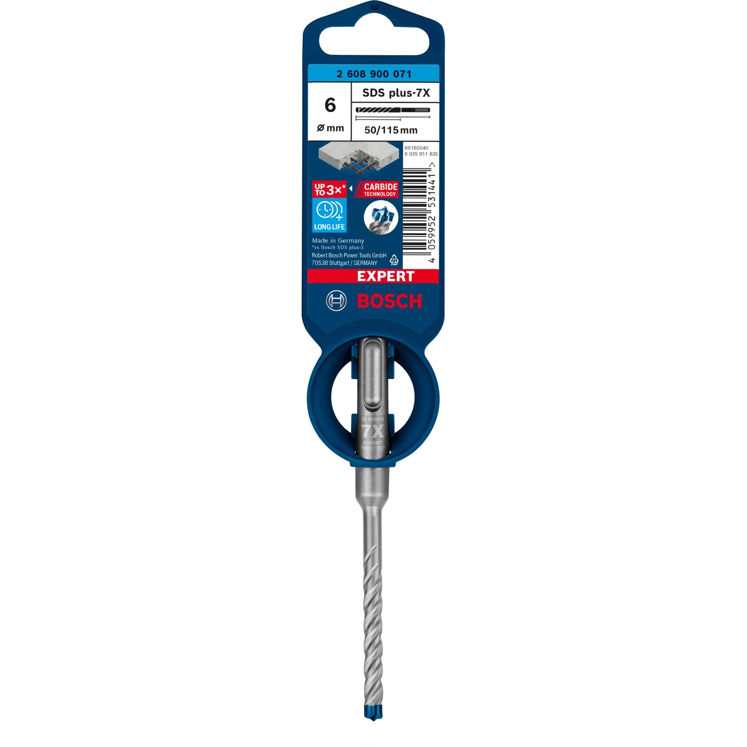E-shop Bosch Vrták do betónu Expert SDS Plus-7X, pr. 6 x 50/115 mm