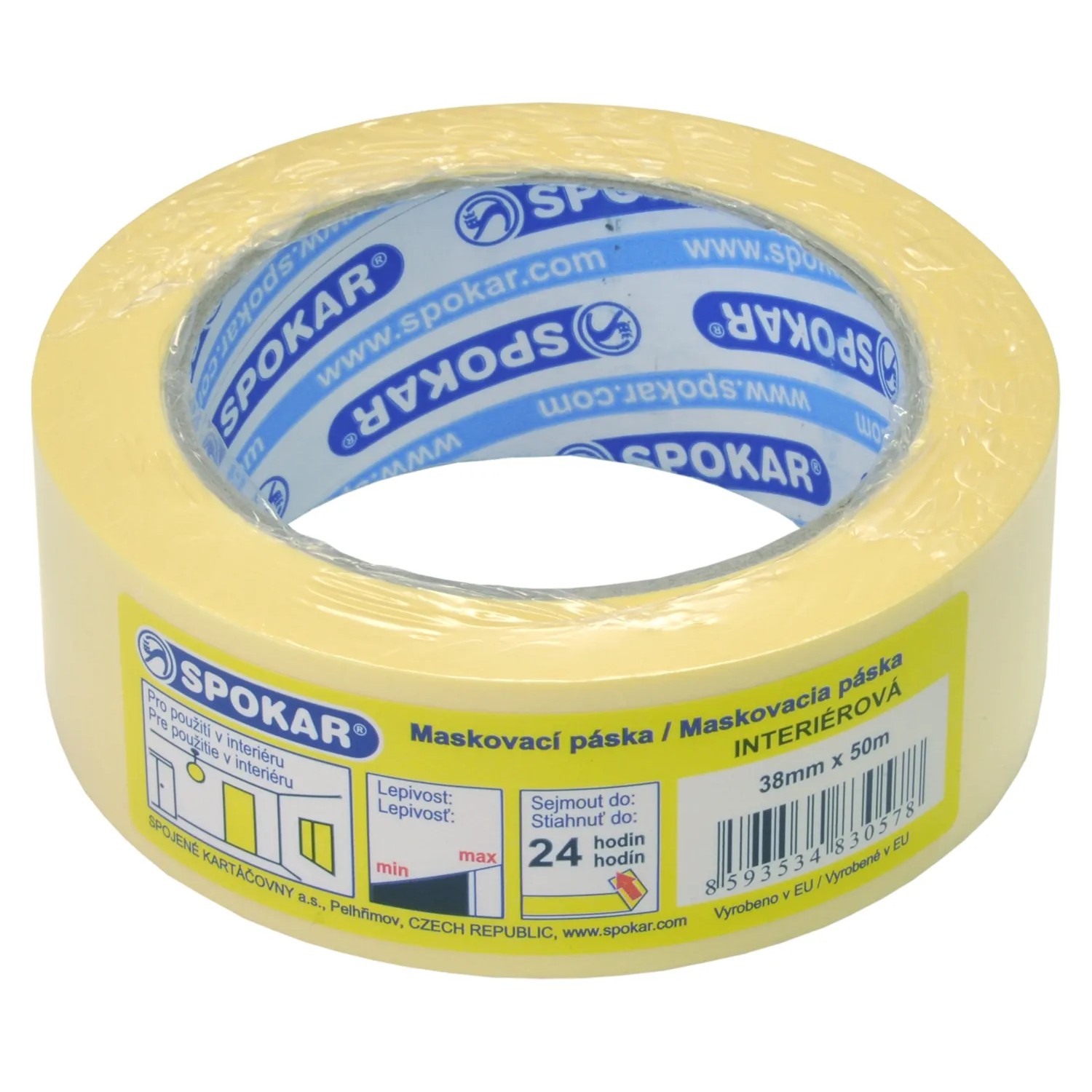 E-shop SPOKAR Páska maskovacia žltá 38 mm x 50 m