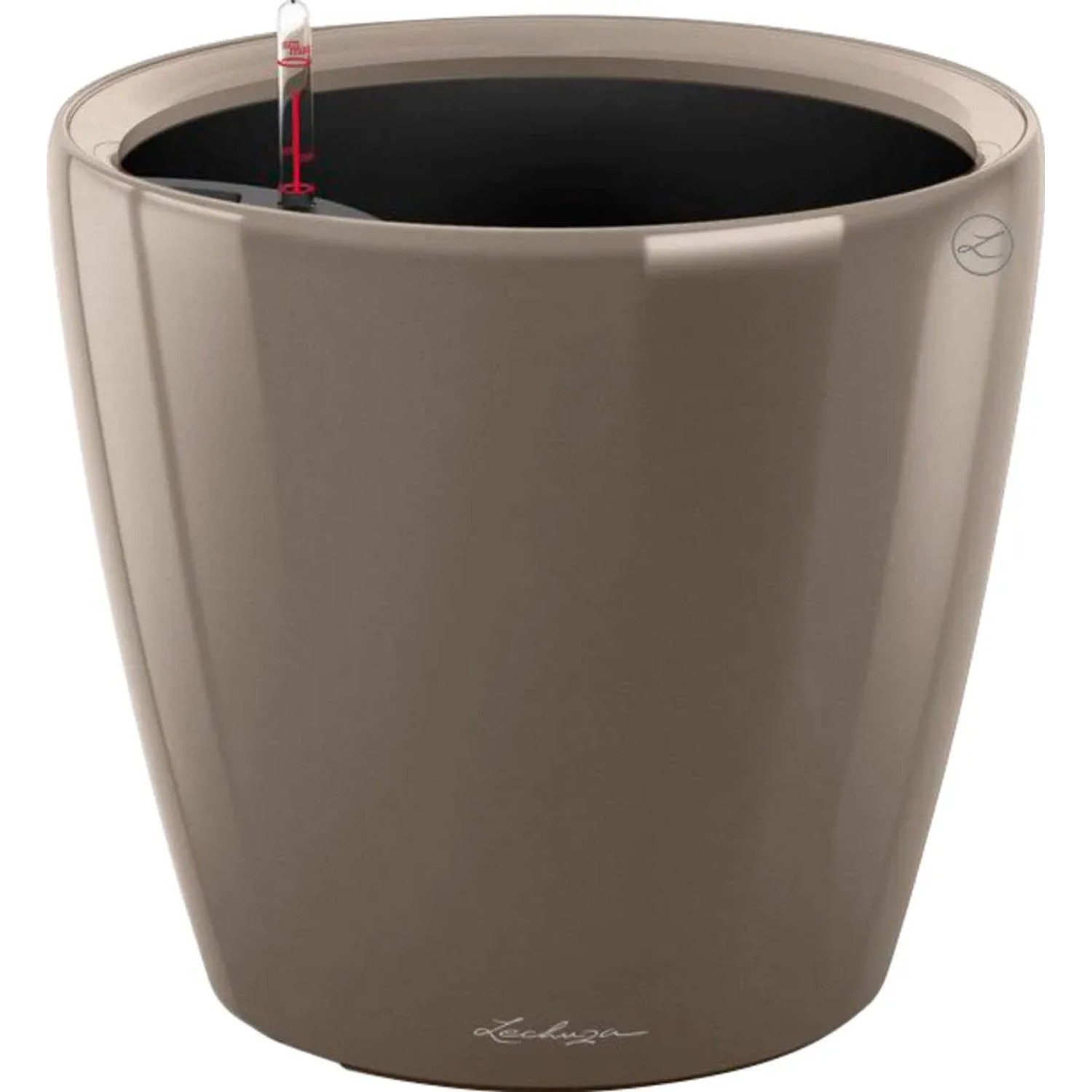 E-shop Lechuza Kvetináč Classico Premium LS 21, sivohnedá vysoko lesklá, pr. 22 x 21 cm
