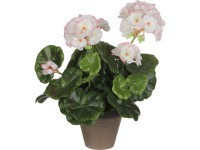 Mica Decorations Umelá pelargónia v kvetináči Stan, bielo-ružová, pr. 20 x 34 cm