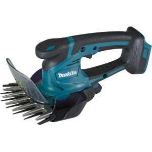 Akumulátorové nožnice na trávu a kríky Makita DUM604ZX, 18 V, modro-čierne, s nožom na trávu a nožnicami na kríky.
