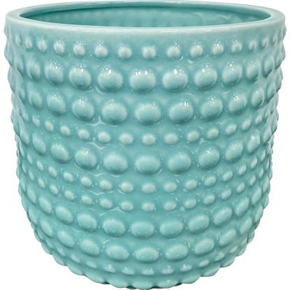 Keramický kvetináč Bubbles, modrá, pr. 14,8 x 12,5 cm