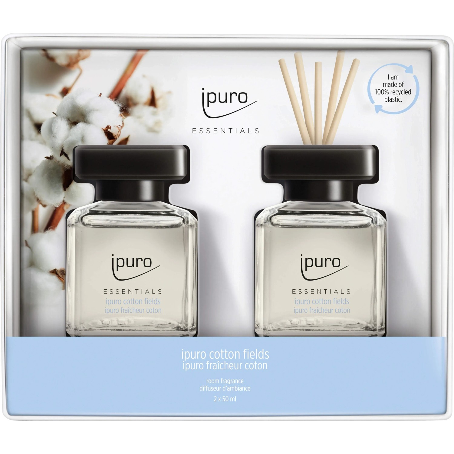 E-shop Ipuro Súprava aroma difuzérov Essentials, Cotton Fields, 2x 50 ml
