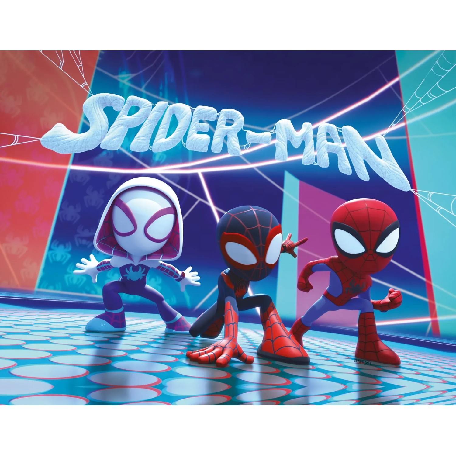 E-shop Komar Nástenný obraz na ráme Spiderman Glowy Spideys 30 x 40 cm