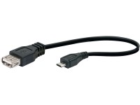 Pripájací USB kábel s adaptérom 2.0 (ST > BU) 10 cm