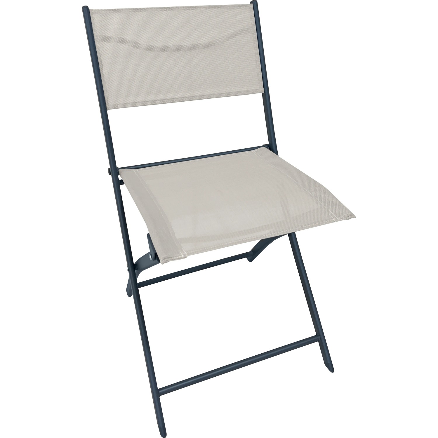 E-shop OBI Skladacia stolička Toconao antracitová/béžová 81 x 45 x 51 cm