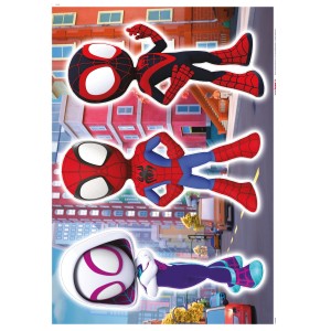 Samolepky na stenu Komar Spiderman Trio s 3 kreslenými pavúkmi.