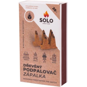 SOLO Drevený podpaľovač ZÁPALKA, 20 ks