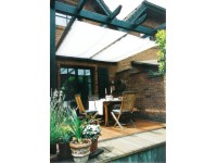 Peddy Shield Tieniaca plachta pod zastrešenie terasy, biela, 380 x 96 cm