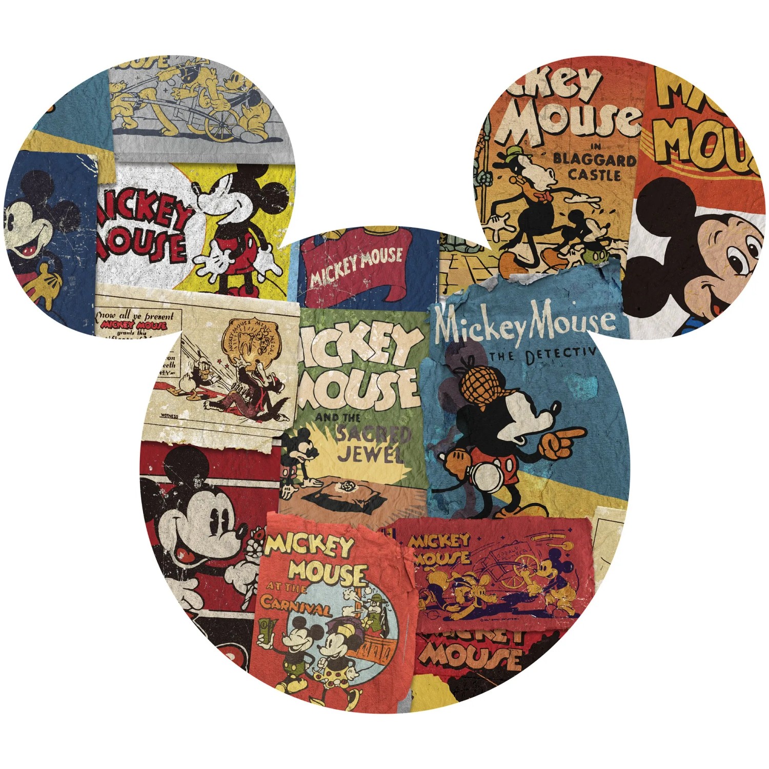 E-shop Komar Samolepiaca vliesová fototapeta Dot Mickey Mouse Head Billboard 127x127 cm