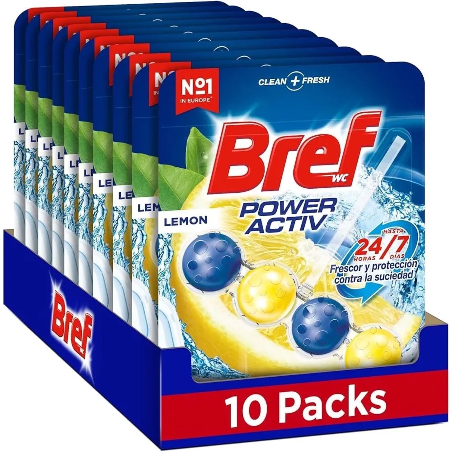 E-shop Bref Tuhý WC blok v guličkách Power Aktiv Lemon, 50 g