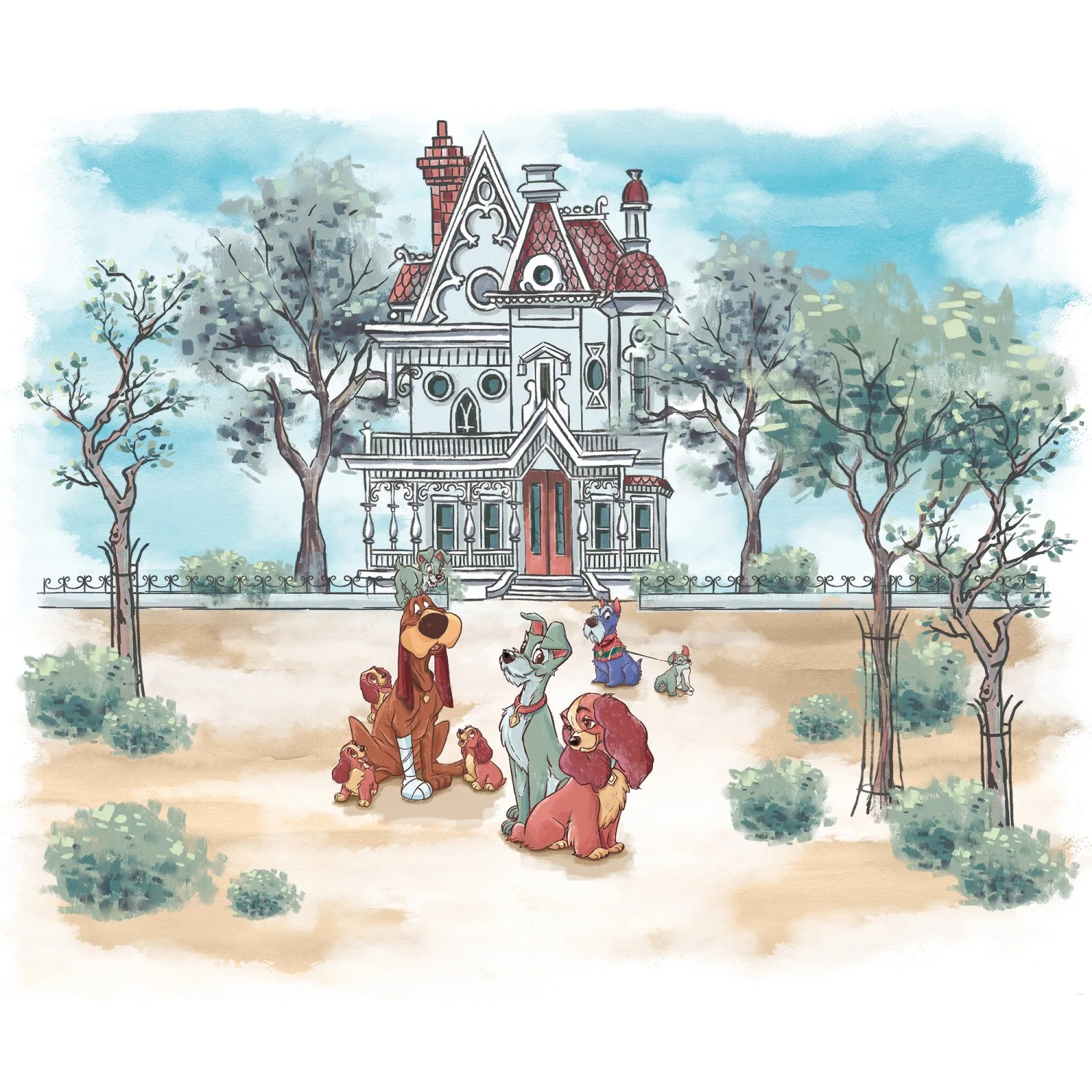 E-shop Komar Vliesová fototapeta Disney Lady a tramp Sweet Home 300 x 250 cm