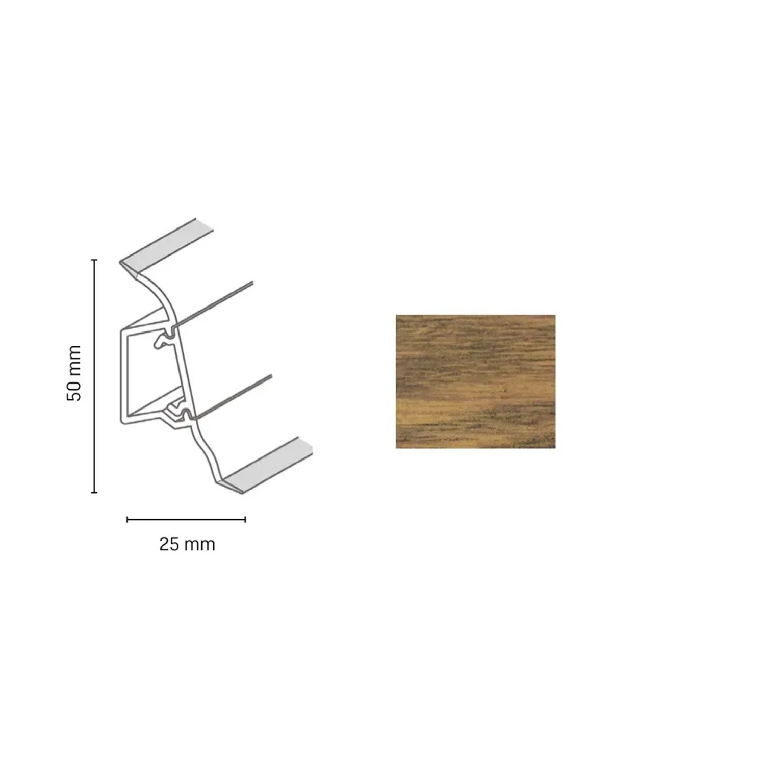 E-shop Döllken Profiles Lišta SLK 50 2146 borovica sycylia 50 x 25 x 2500 mm