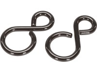 LUX-TOOLS S-hák, čierny, eloxovaný, 2 ks, 38 x 20 x pr. 5 mm