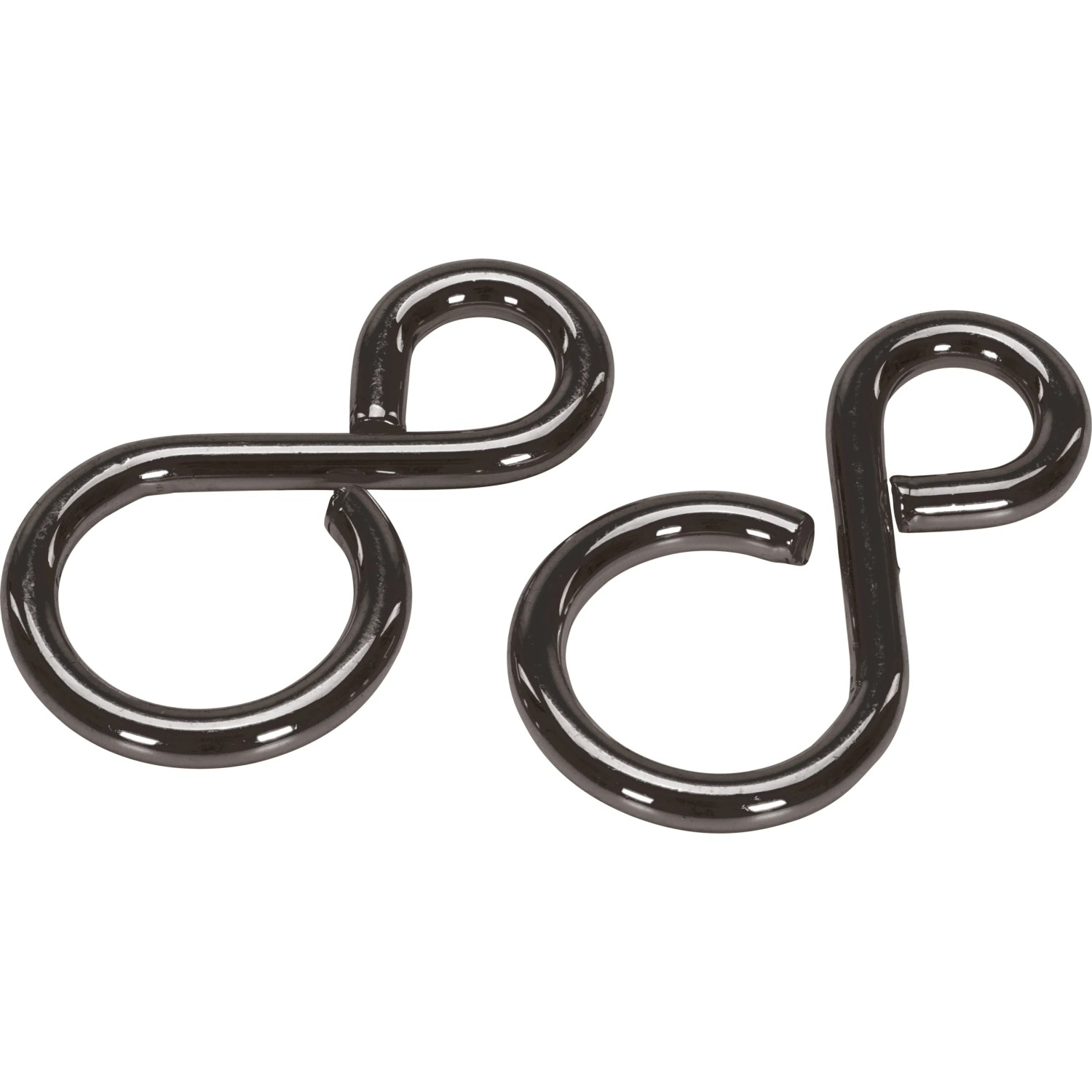 E-shop LUX-TOOLS S-hák, čierny, eloxovaný, 2 ks, 38 x 20 x pr. 5 mm