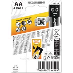 Energizer Alkaline Power AA batérie, 4 kusy. Mignon batérie pre každodenné zariadenia.