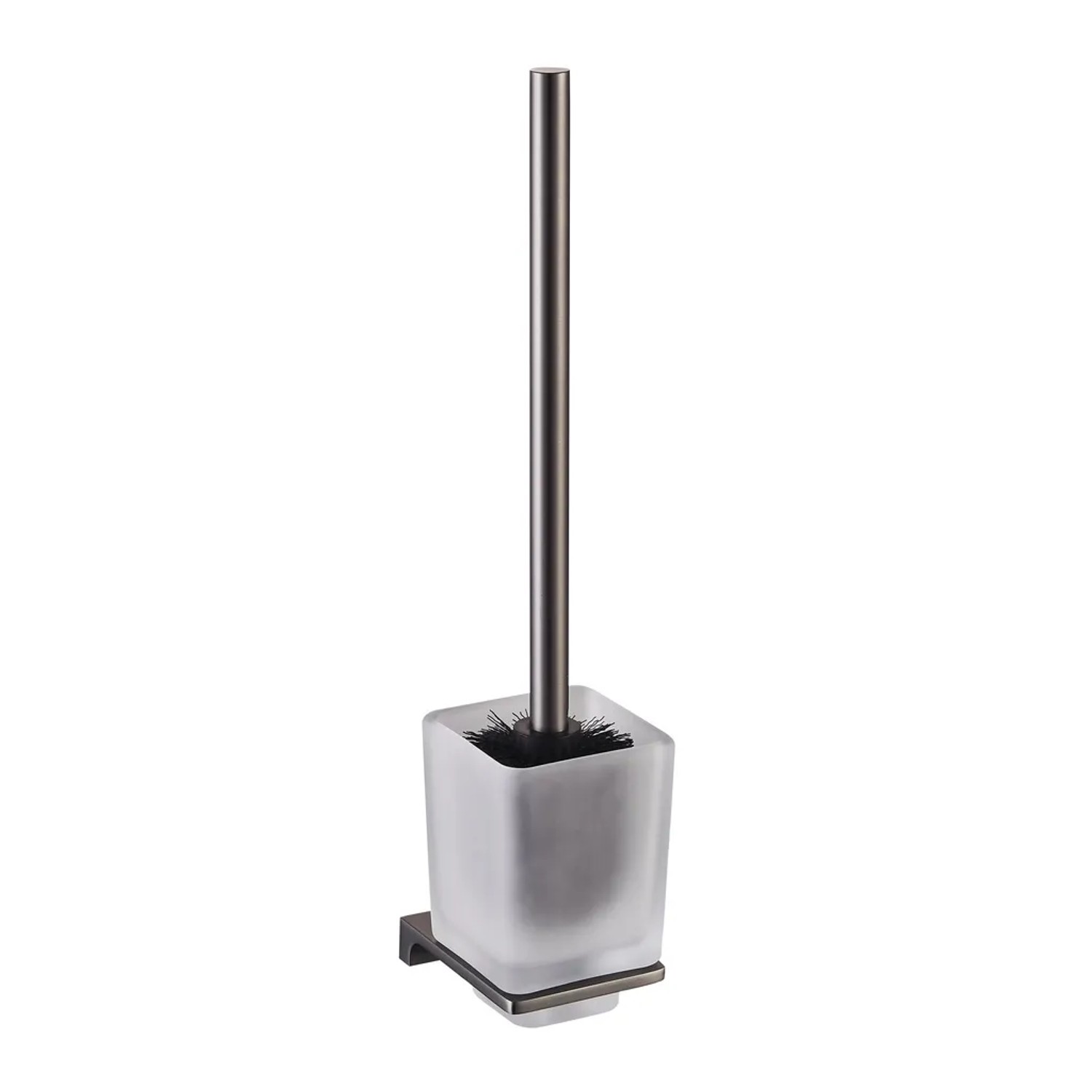 E-shop RAV Slezák Nástenná WC kefa Níl NLA0500MG so sklenenou miskou, metal grey