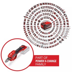 Akumulátorové nožnice na konáre Einhell Power X-Change GE-LS 18 Li-Solo, súčasť rodiny Power X-Change.