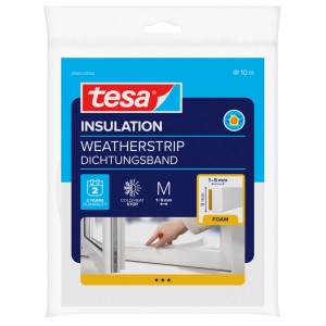 tesa Penové tesnenie pre dvere/okná INSULATION, biela, 10 m x 9 x 6 mm