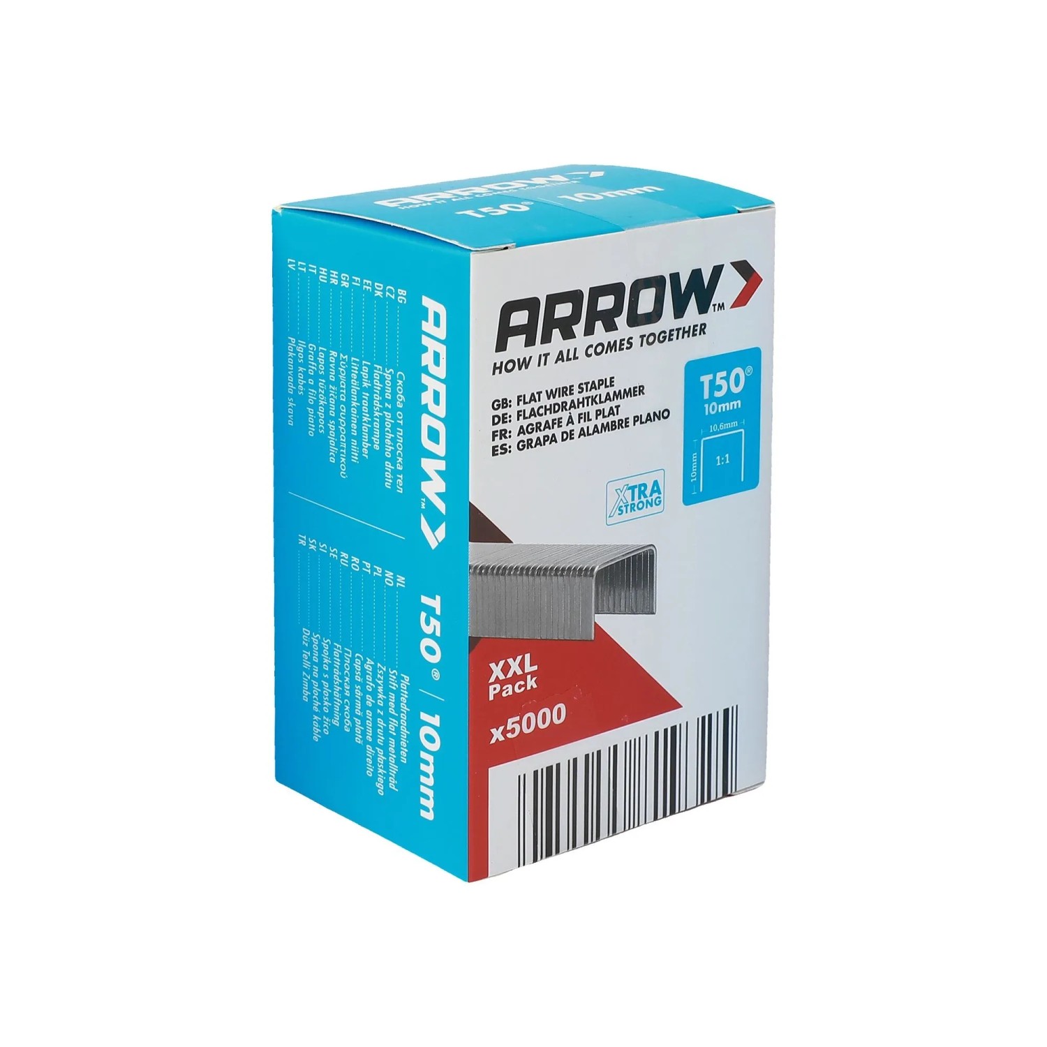 E-shop Arrow Drôtené sponky do sponkovačky T50, dĺžka 10 mm, 5000 ks