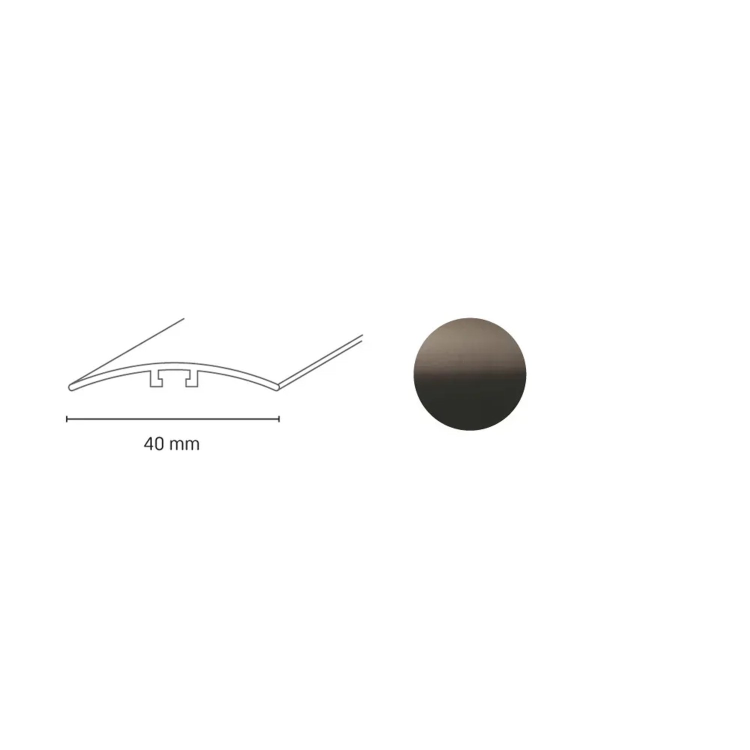 E-shop Döllken Profiles Prechodový profil DP 64 hmoždinka 40 x 930 mm, bronzový