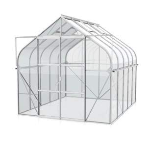 Skleník Vitavia Diana 8300 hliníkový, 8,3 m², s dvojkrídlovými dverami a bezpečnostným sklom.