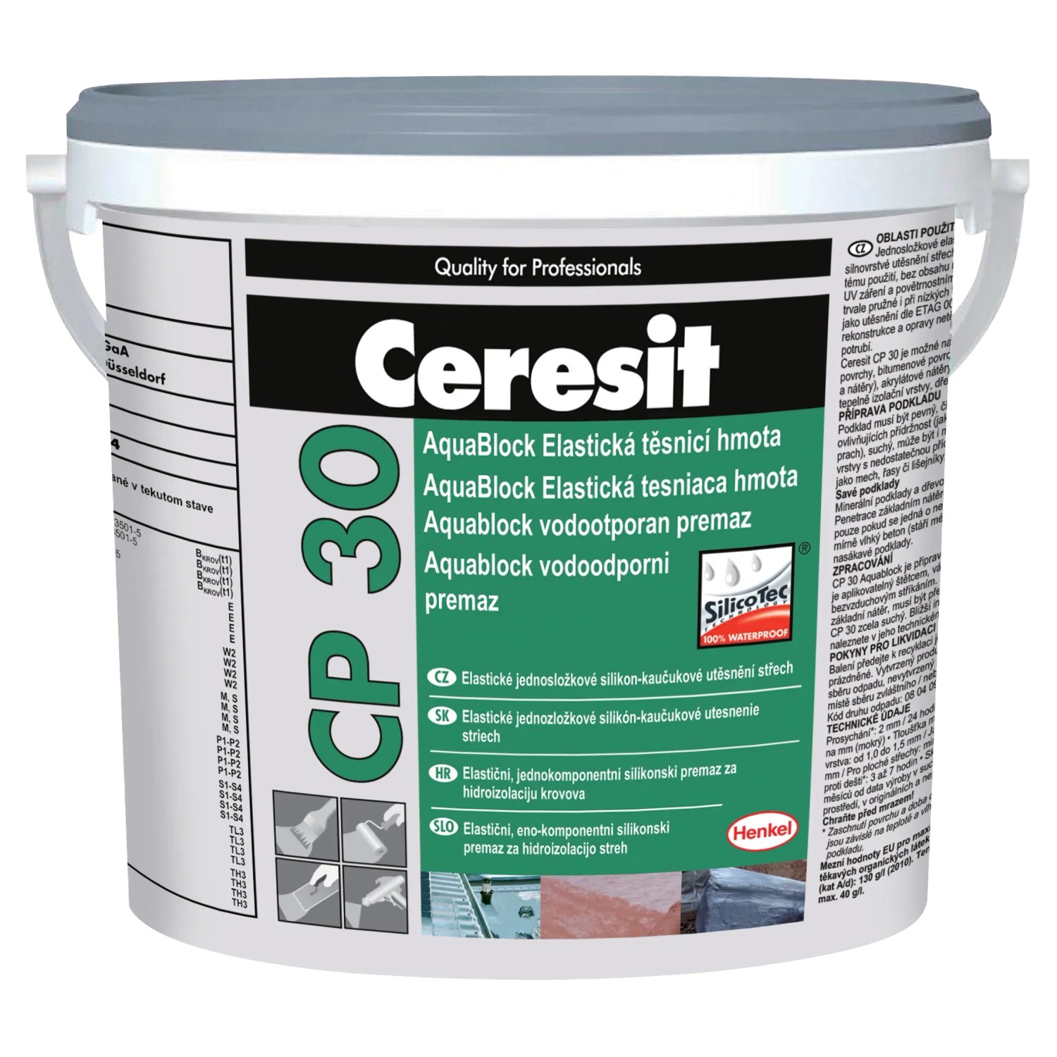 E-shop Ceresit Izolácia na elastické utesnenie striech Aquablock CP30 čierna, 1 kg
