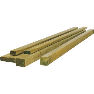 Tlakovo impregnované stavebné drevo z mäkkého dreva, 2,2x4,5x300cm, na vonkajšie použitie.