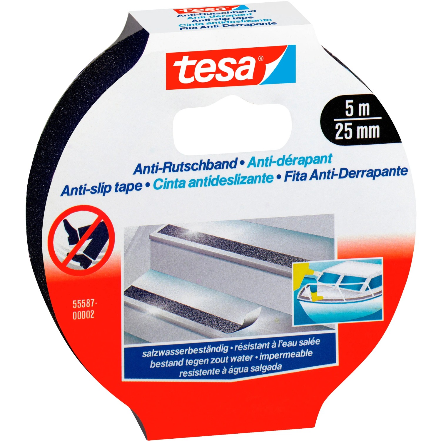 E-shop tesa Protišmyková páska extra odolná, čierna, 5 m x 25 mm