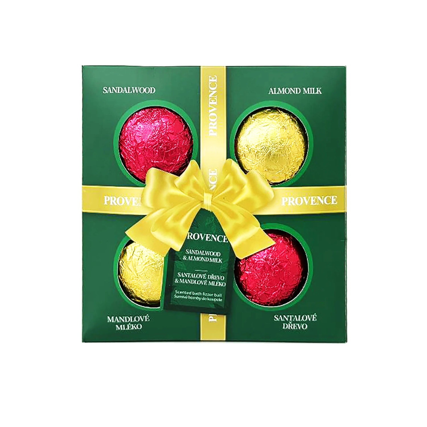 E-shop Provence Šumivá bomba do kúpeľa santal. drevo/mandľa 90 g , 4 ks
