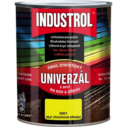INDUSTROL Email na kov a drevo S2013 UNIVERZÁL 6201 žltá chrómová stredná 750 ml
