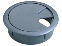 Hettich Záslepka na vedenie káblov, sivá, 60 x 21 mm