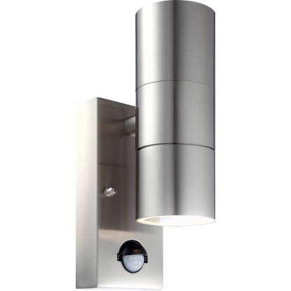 GLOBO LED vonk. svietidlo STYLE strieb.GU10, 4W 345lm 3000K 70x215x110mm detekt.