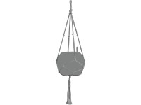 Lechuza Macramé záves na kvetináč Cotton Pure sivý 90 cm